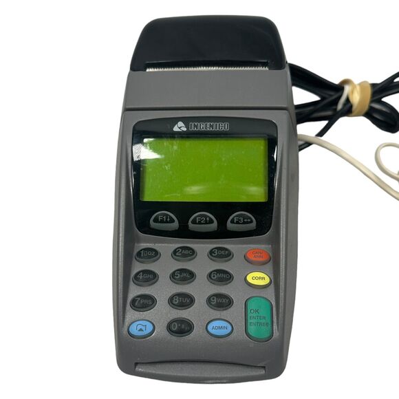 Ingenico Elite 710 E710 Digital Credit Card Terminal & Power Adapter FOR PARTS - Picture 2 of 7